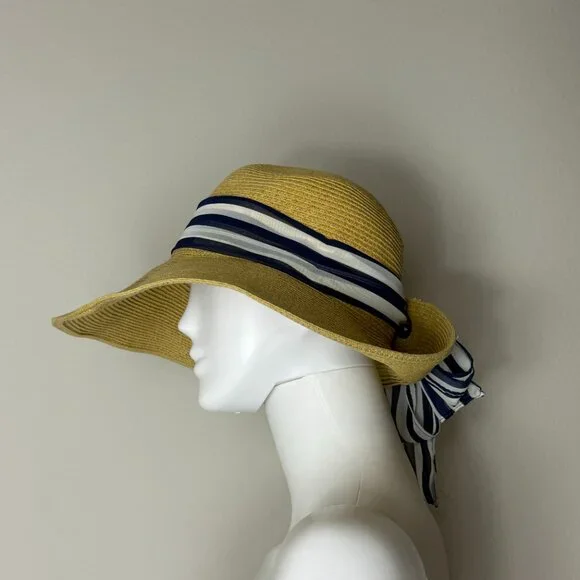 Jendi Women's Wide Brim Sun Hat with ribbon - Picture 2 of 11
